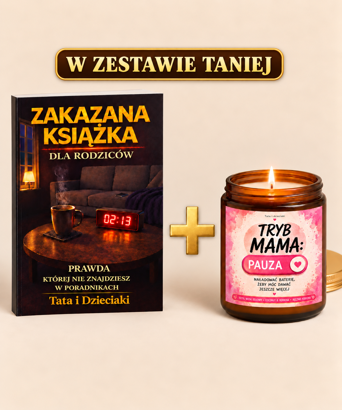 Zestaw rodzica książka i świeczka